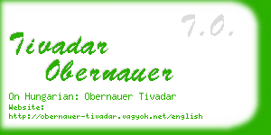 tivadar obernauer business card
